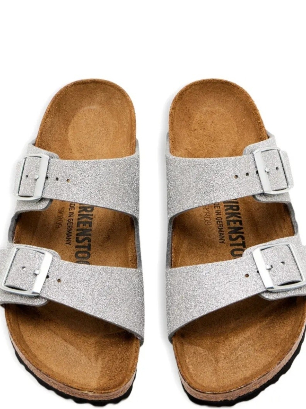 Birkenstock Kids Silver Glitter Two-Strap Sandals